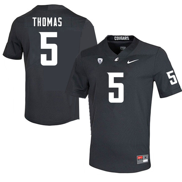 Men #5 Skyler Thomas Washington Cougars College Football Jerseys Sale-Charcoal